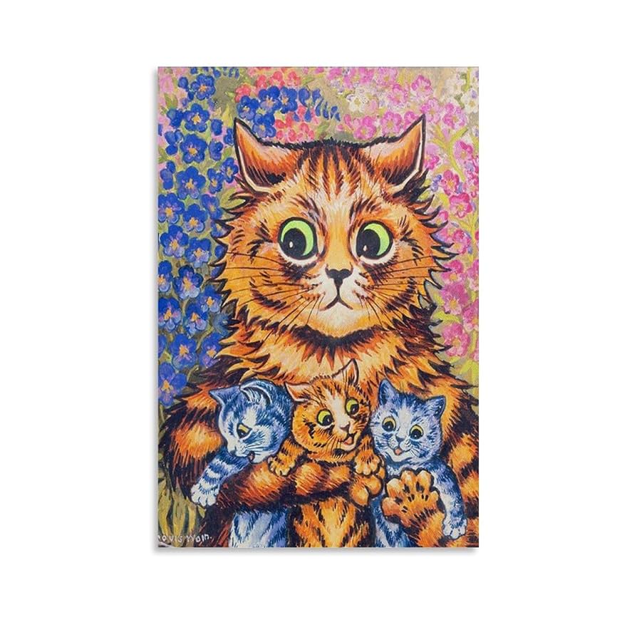 絵画。原画【かわいい猫たちはテーブルの上の赤いリンゴを楽しそうに見ている】 絵画。原画【かわいい猫たちはテーブルの上の赤いリンゴを楽し